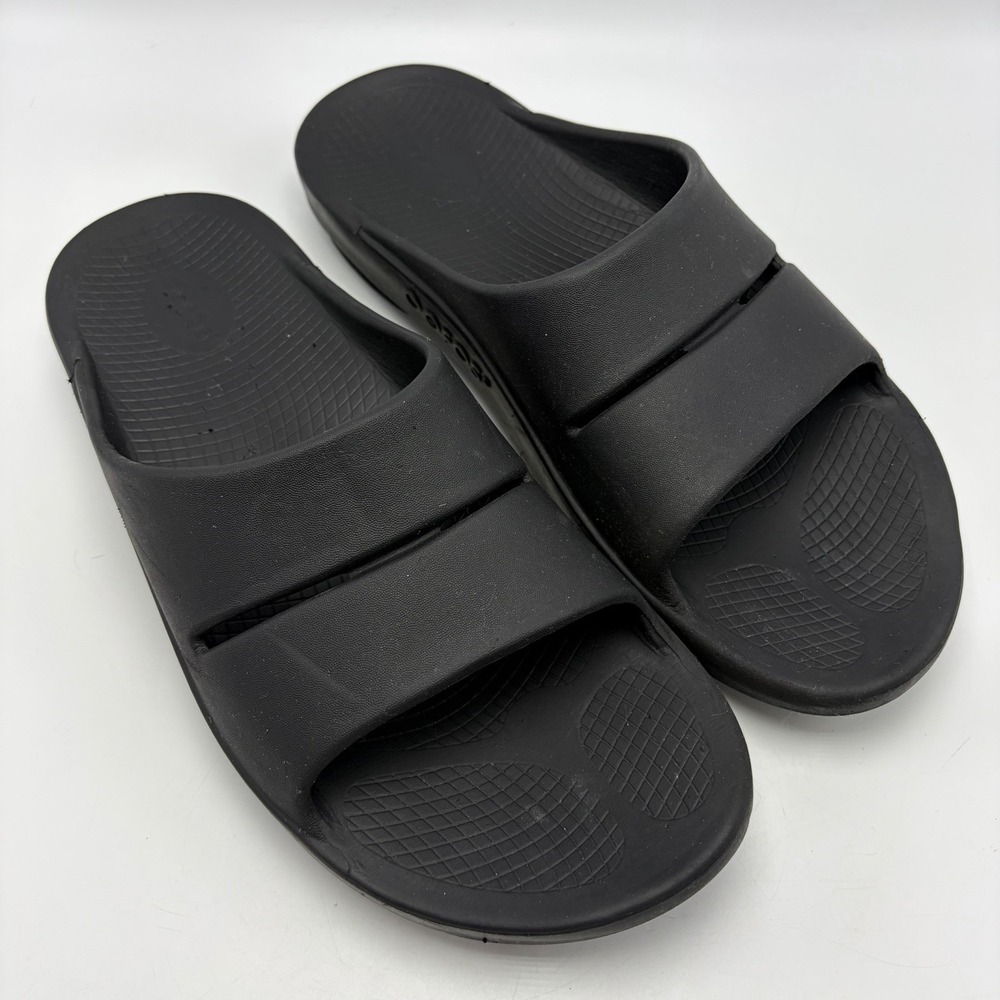 Oofos OOah Slide Sandal Mens 13 Black Comfort Recovery Sandals